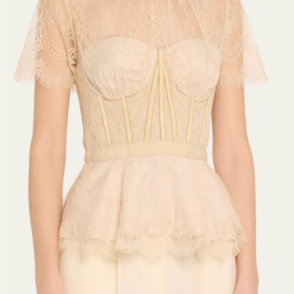 Jonathan Simkhai Cream Lace Blouse